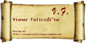 Viener Feliciána névjegykártya